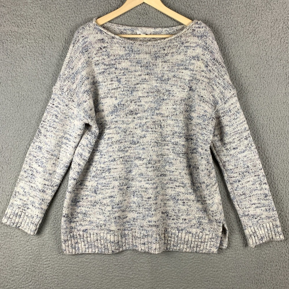 Pure J Jill Sweater‎ Large Blue Marled Tunic Pullover Coastal